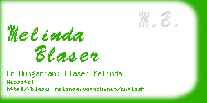 melinda blaser business card